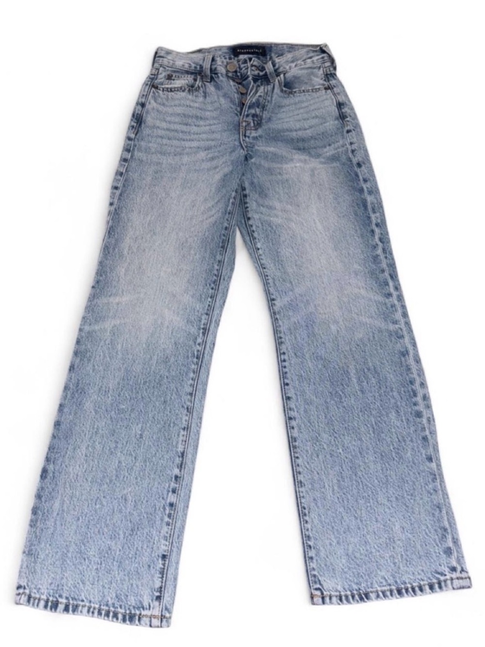 Aeropostale Light Blue High-Rise Straight Jeans - Women